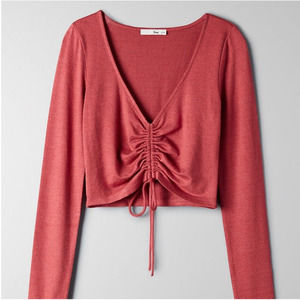 Aritzia Wilfred Free Long Sleeve Crop Top